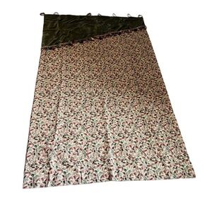 New Set of 2‎ Custom Made Designer Drapes Red and green Floral Leaves